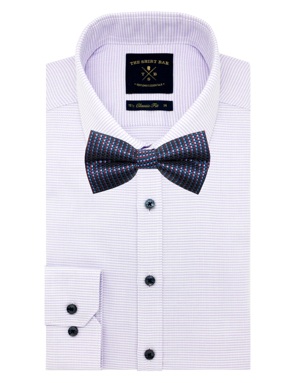 Navy and Sky Blue Dobby Woven Bowtie