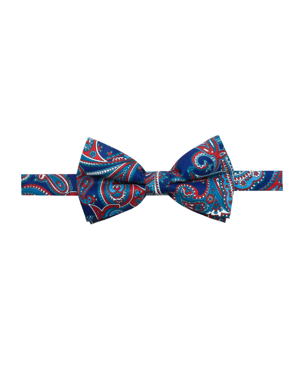 Navy with Red Paisley Print Woven Bowtie
