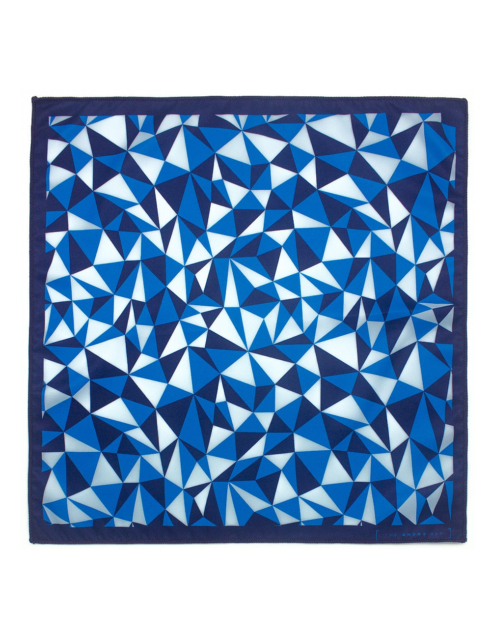 Navy Geometric Print Woven Pocket Square