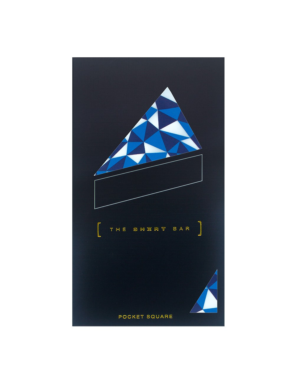Navy Geometric Print Woven Pocket Square