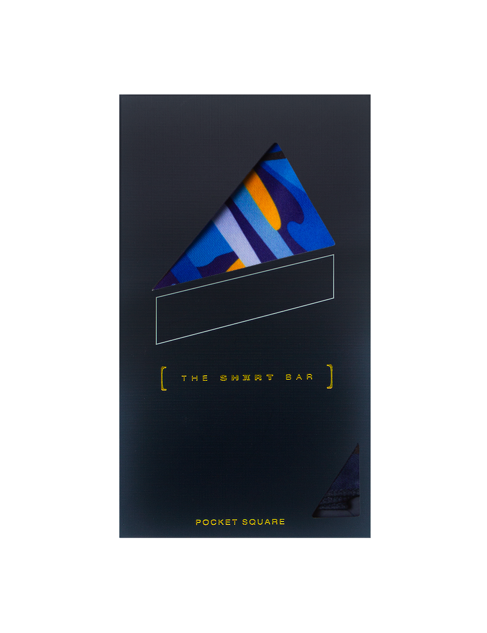 Navy Blue Print Pocket Square