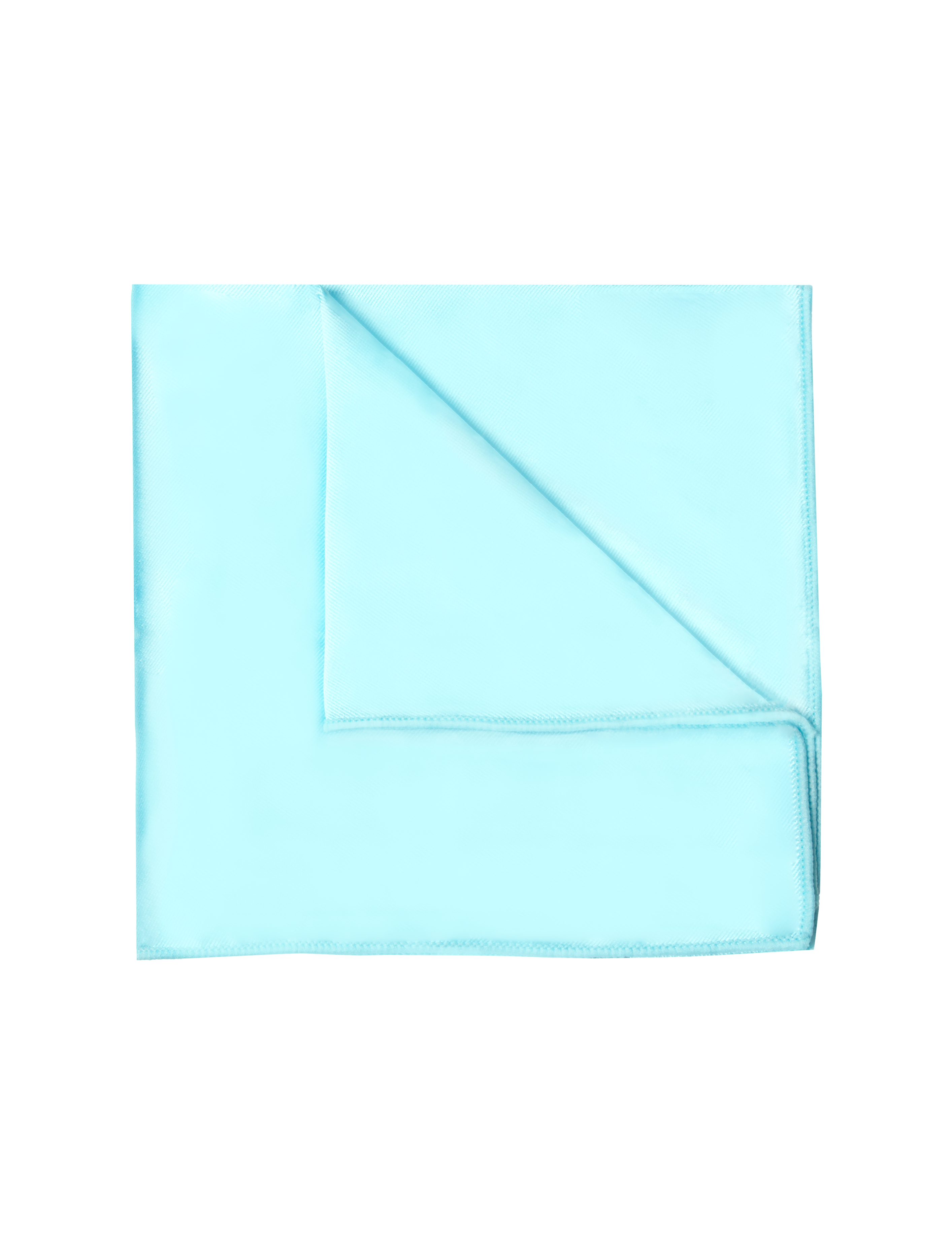 Solid Canal Blue Woven Pocket Square