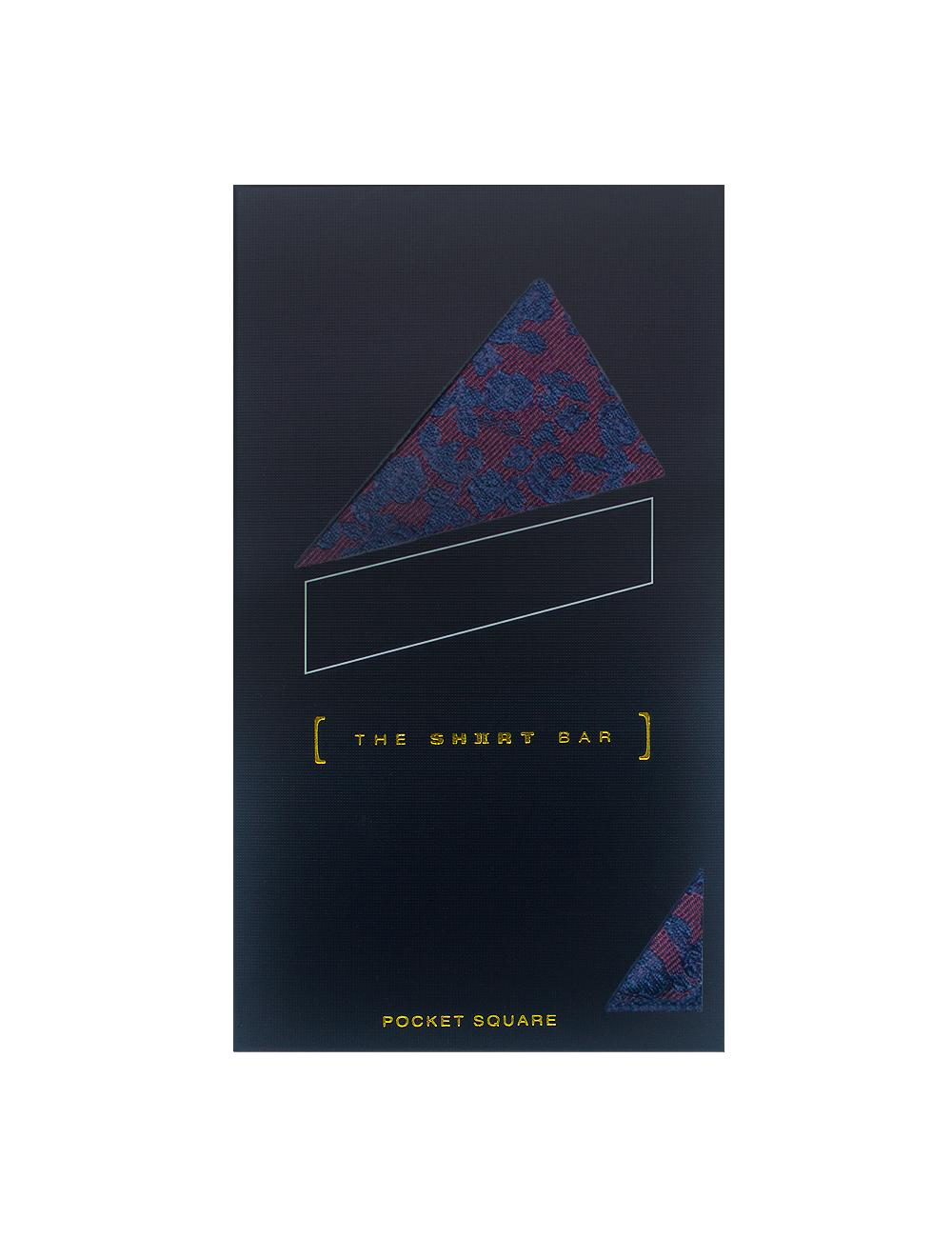 Maroon with Navy Blue Floral Pattern Woven Pocket Square