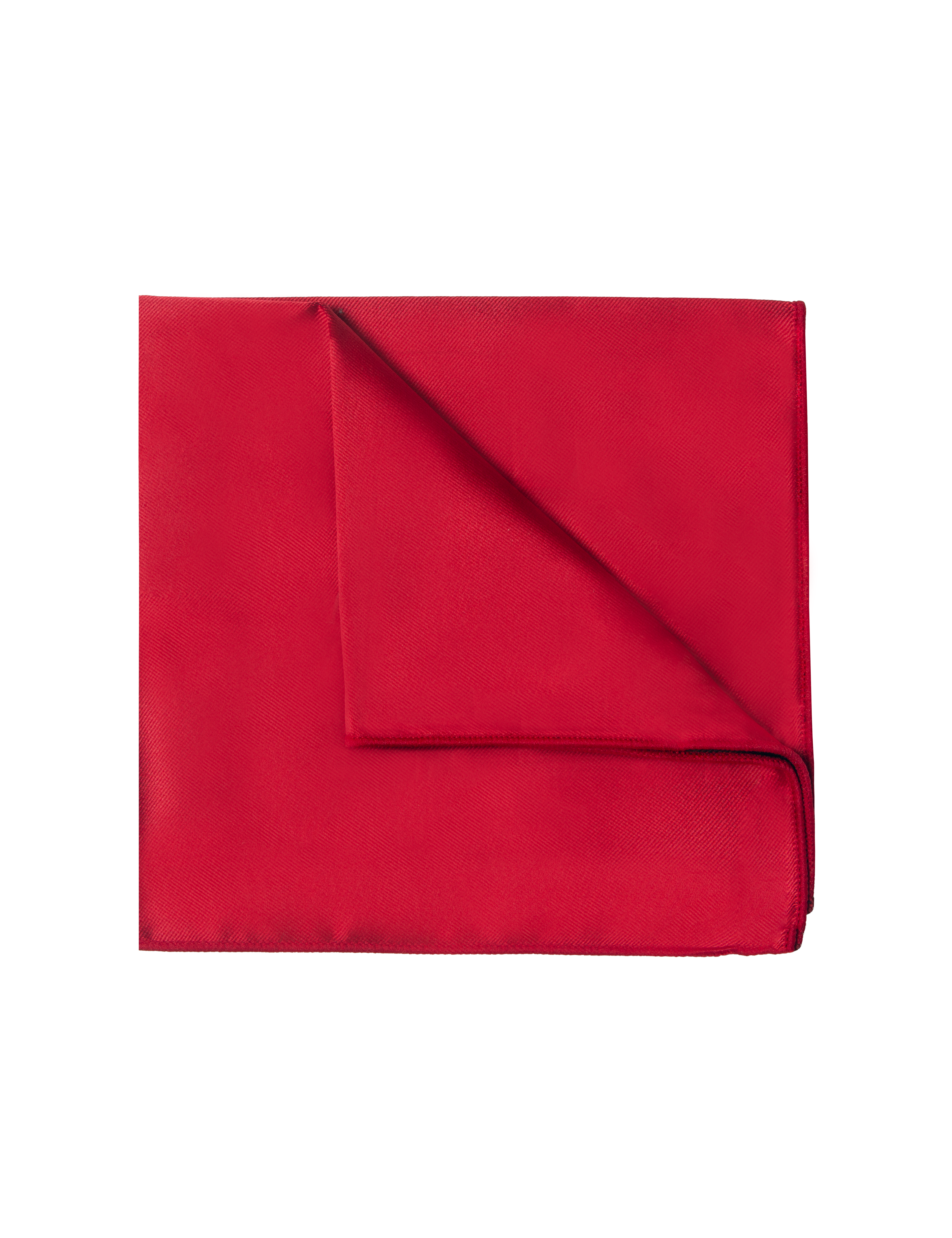 Solid Chilli Red Woven Pocket Square