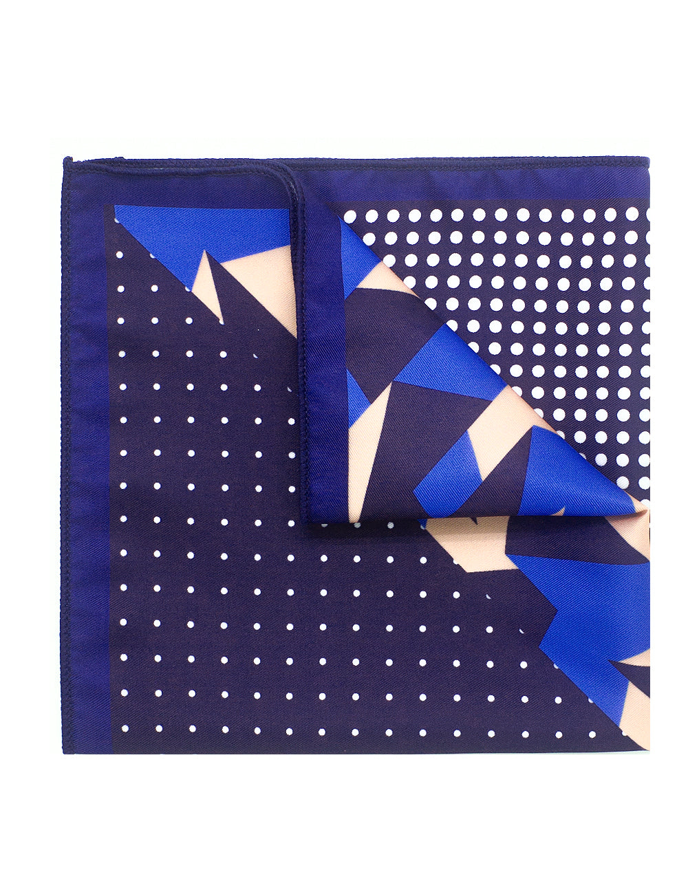 4-in-1 Navy Blue Print Woven Pocket Square