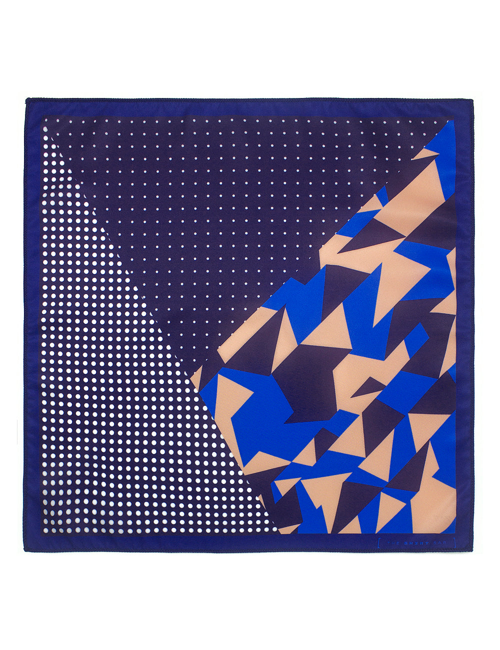 4-in-1 Navy Blue Print Woven Pocket Square
