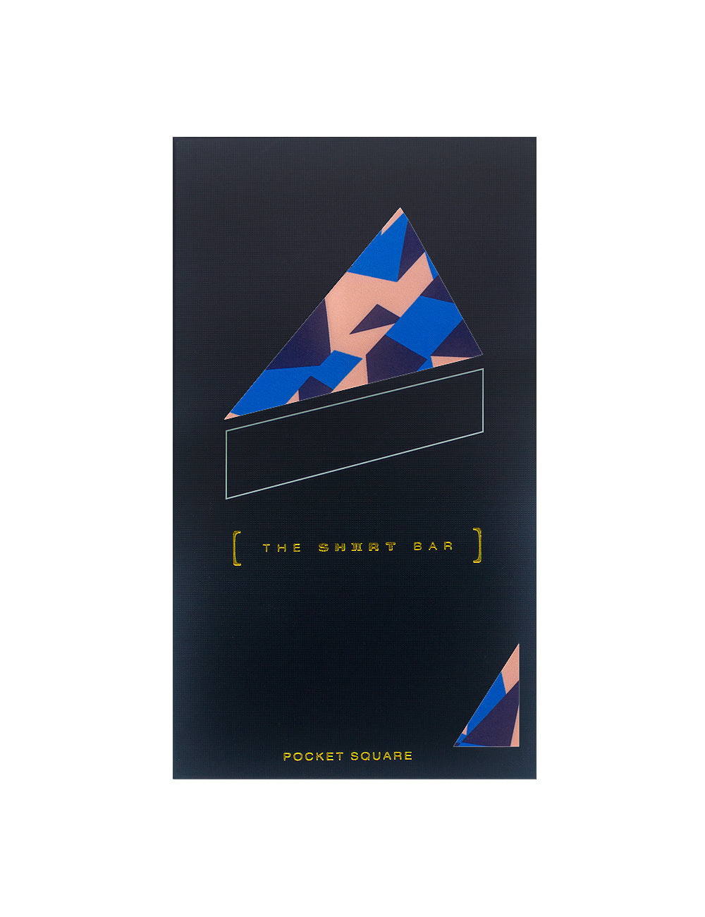 4-in-1 Navy Blue Print Woven Pocket Square