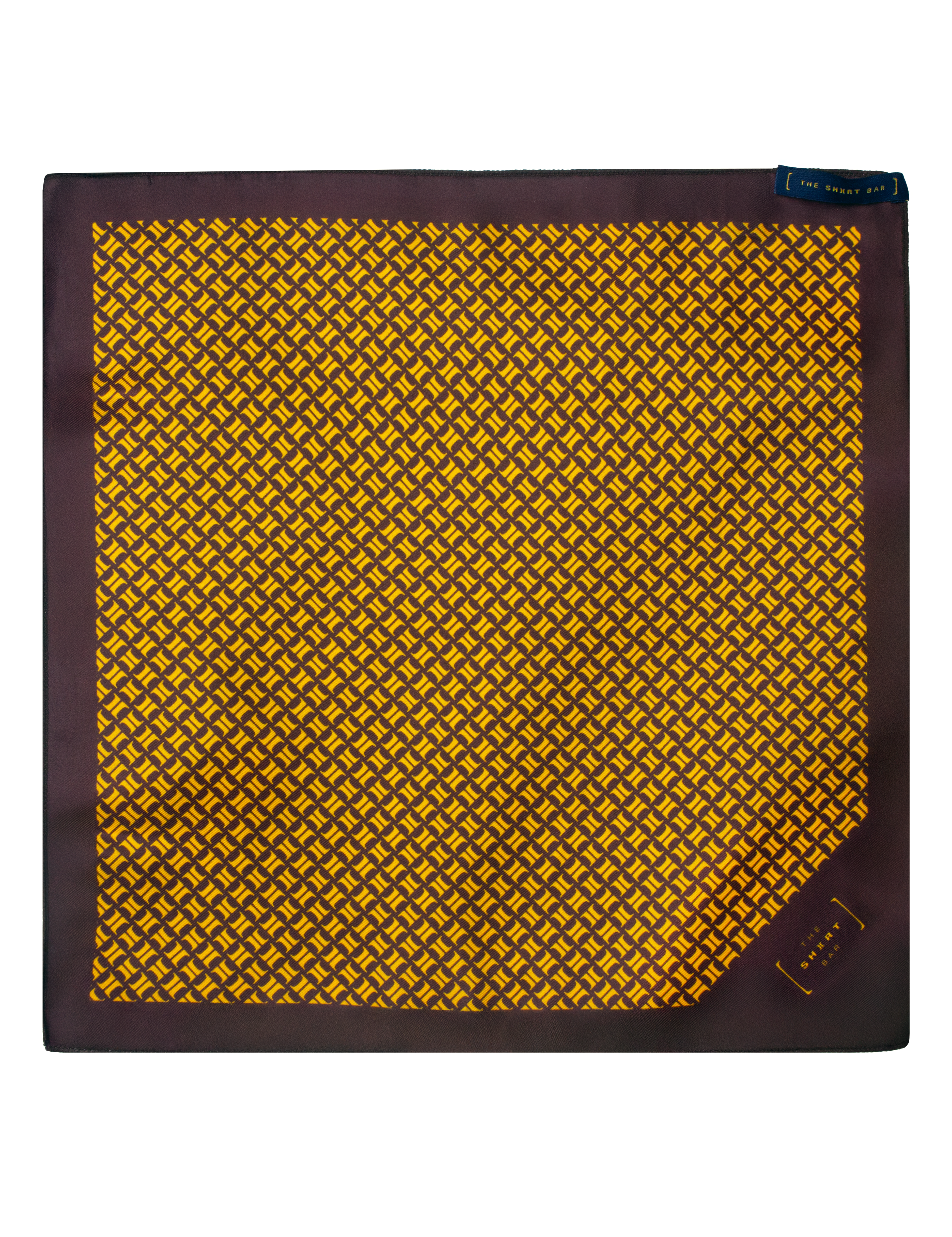 Brown THE SHIRT BAR Logo Print Pocket Square — The Shirt Bar