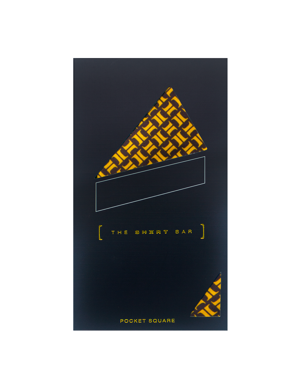 Brown THE SHIRT BAR Logo Print Pocket Square — The Shirt Bar