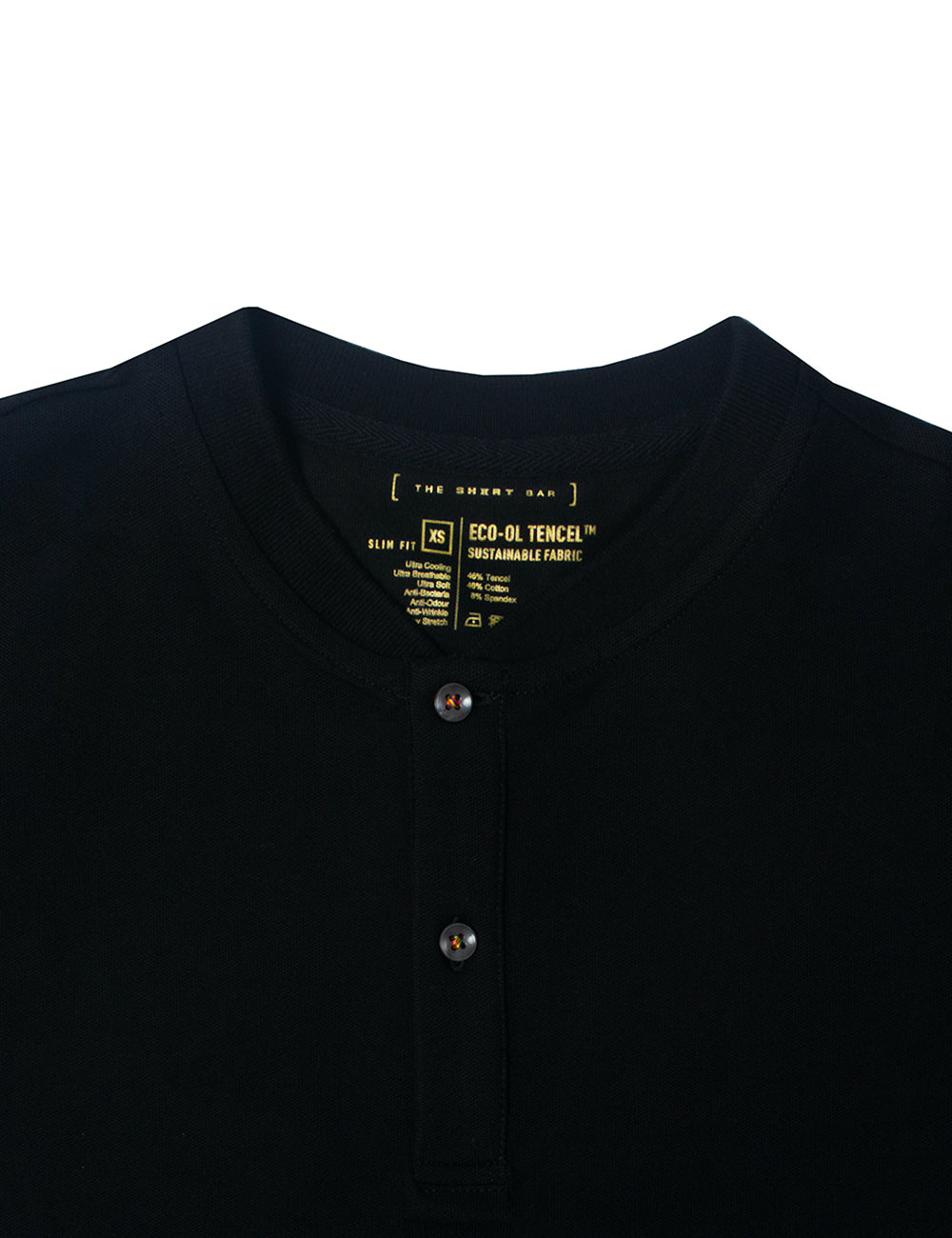 Tencel Stretch Henley Collar Polo T-Shirt