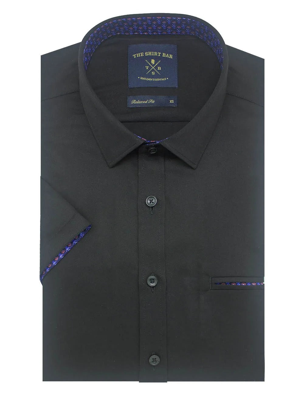 Solid Black Eco-ol Bamboo Stretch Custom / Relaxed Fit Short Sleeve Shirt