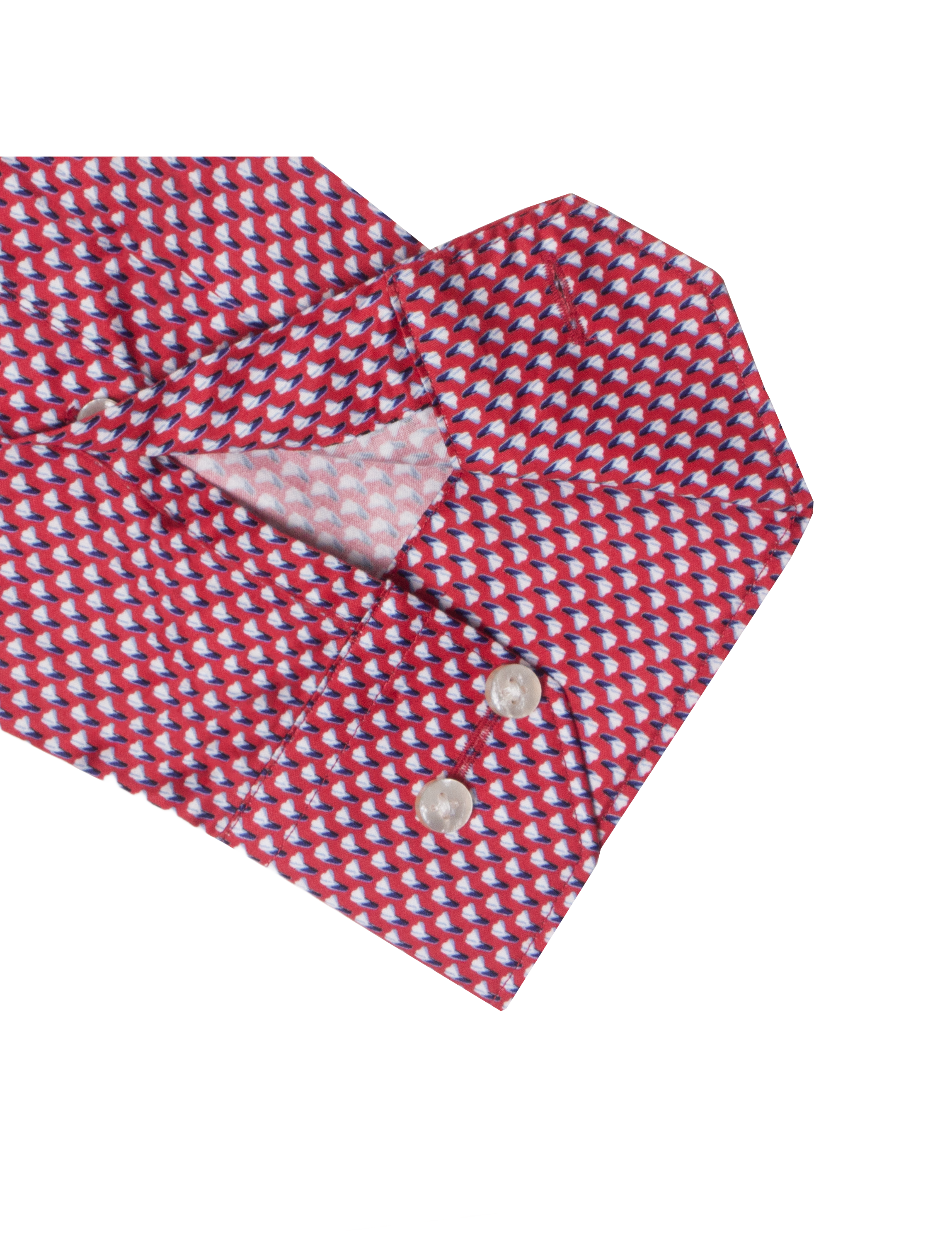 Red Modern Floral Print With Silky Finish Relaxed Fit Shirt — The Shirt Bar