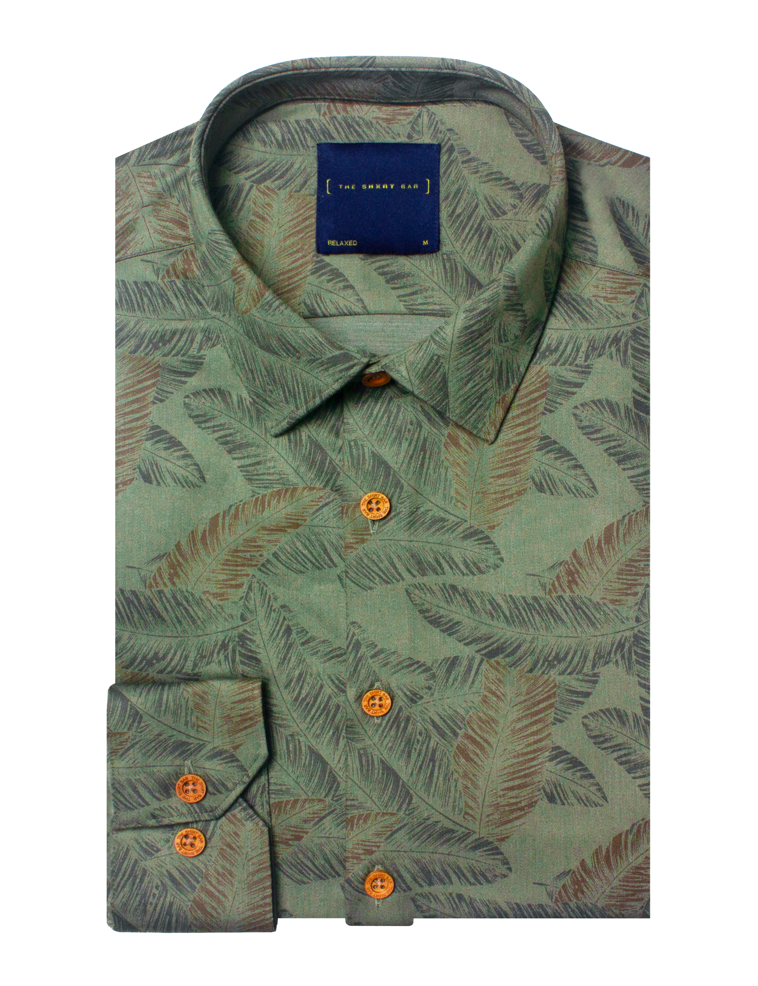 Grey Feather Print Eco-ol Bamboo Relaxed Fit Shirt — The Shirt Bar