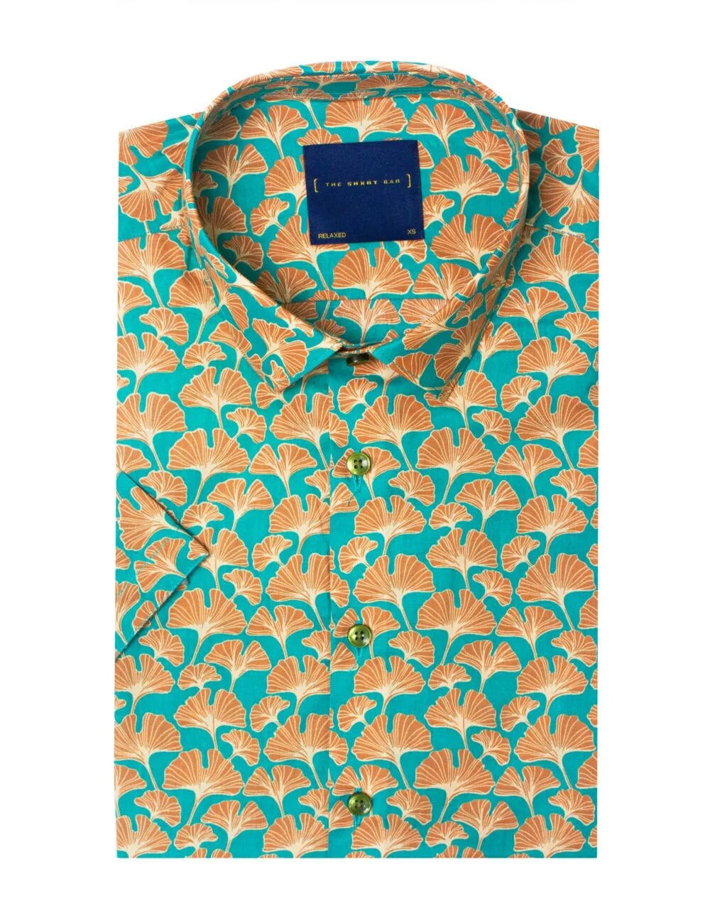 Green Print Relaxed Fit Short Sleeve Shirt