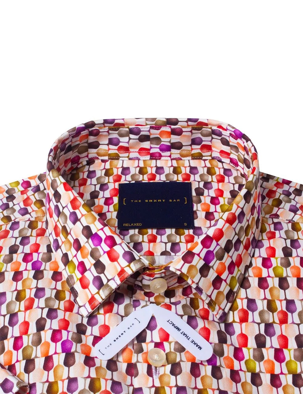 Wine Glass Print Italian Fabric Silky Finish Short Sleeve Relaxed Fit Shirt
