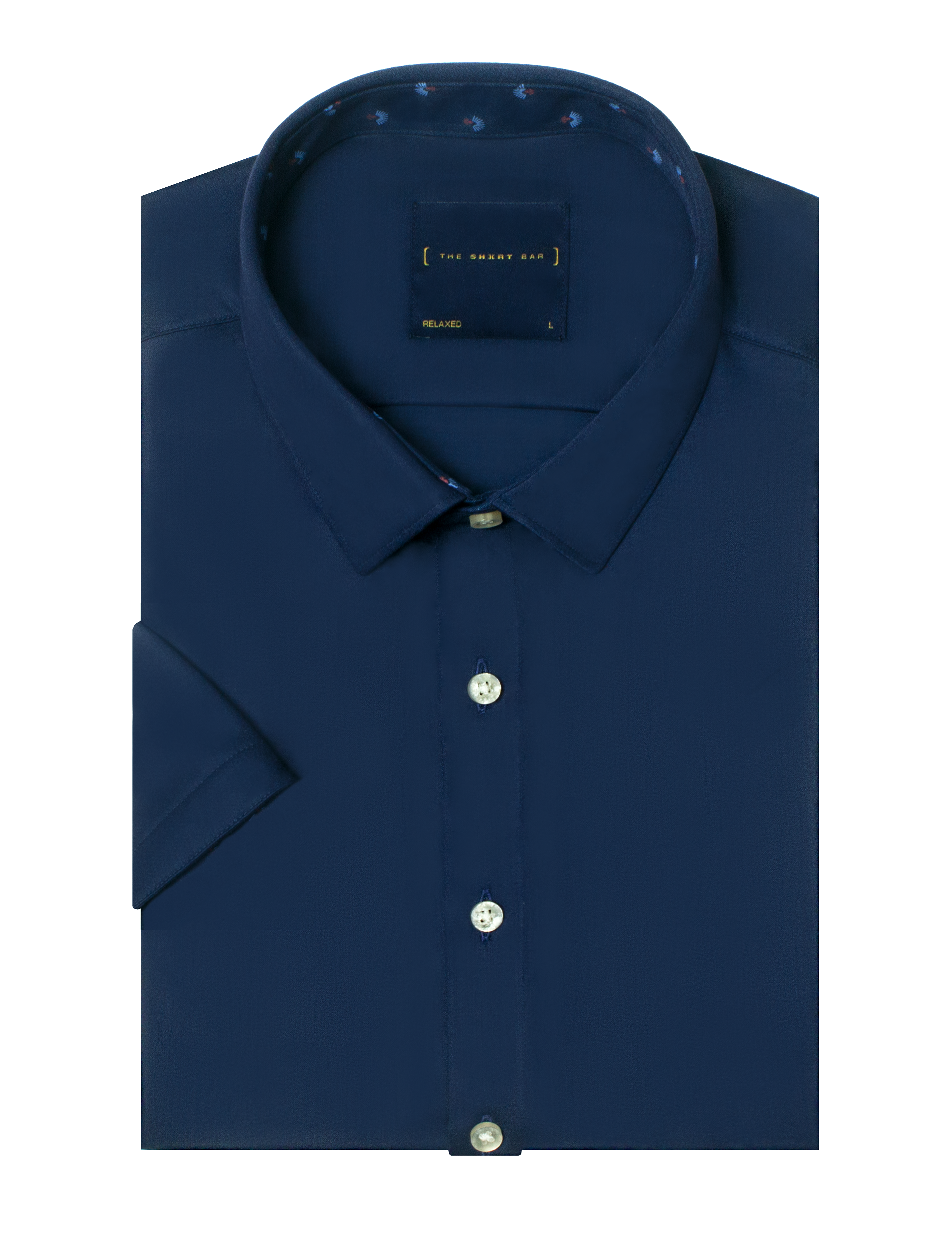 Solid Navy Blue Eco-ol Bamboo Short Sleeve Relaxed Fit Shirt