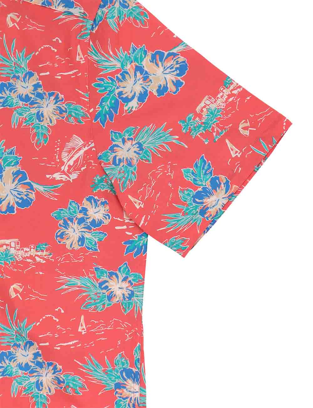 Holiday Print Silky Finish Relaxed Fit Short Sleeve Shirt