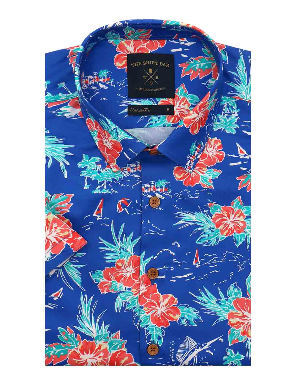 Holiday Print Silky Finish Relaxed Fit Short Sleeve Shirt