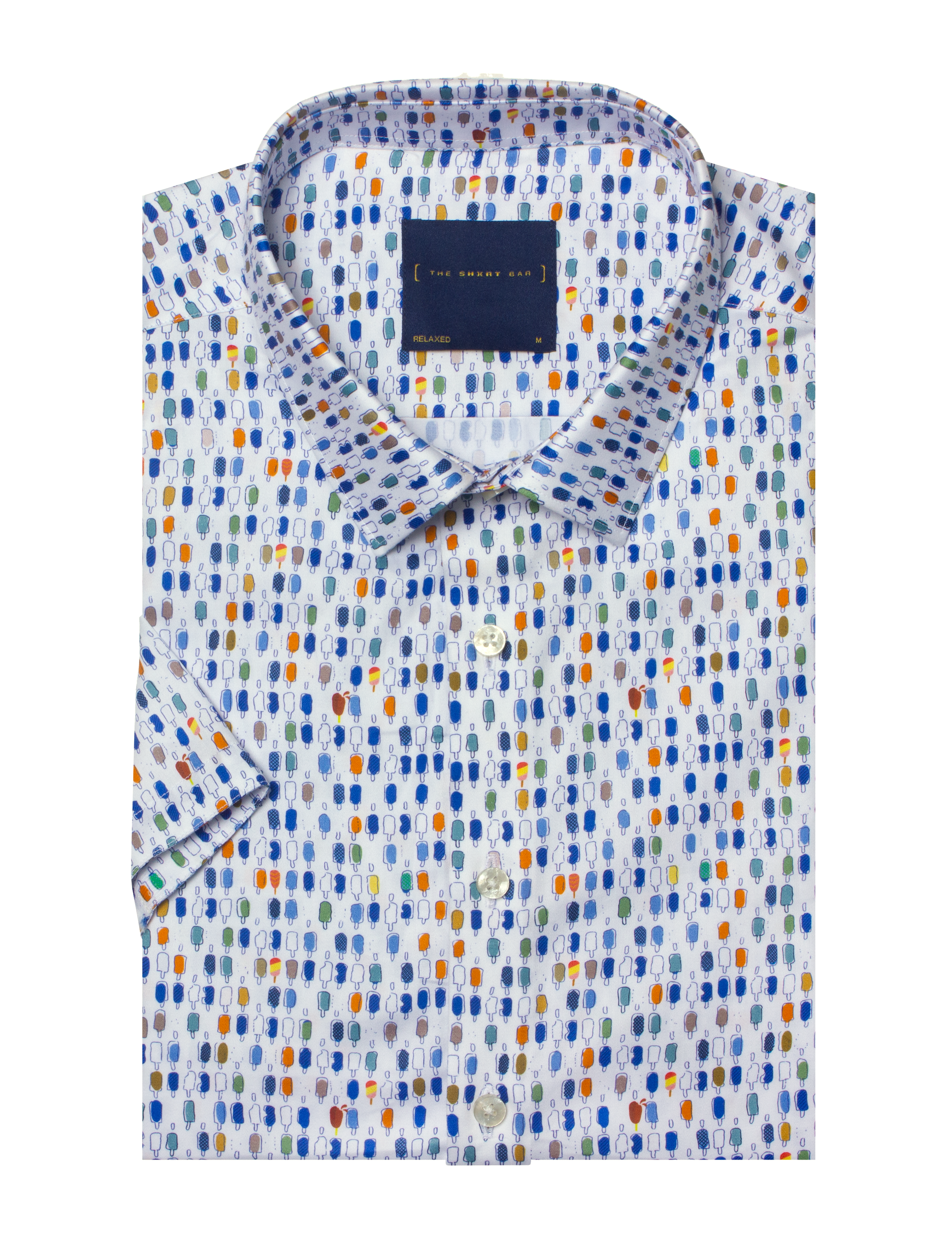 Ice Cream Print Silky Finish Relaxed Fit Short Sleeve Shirt