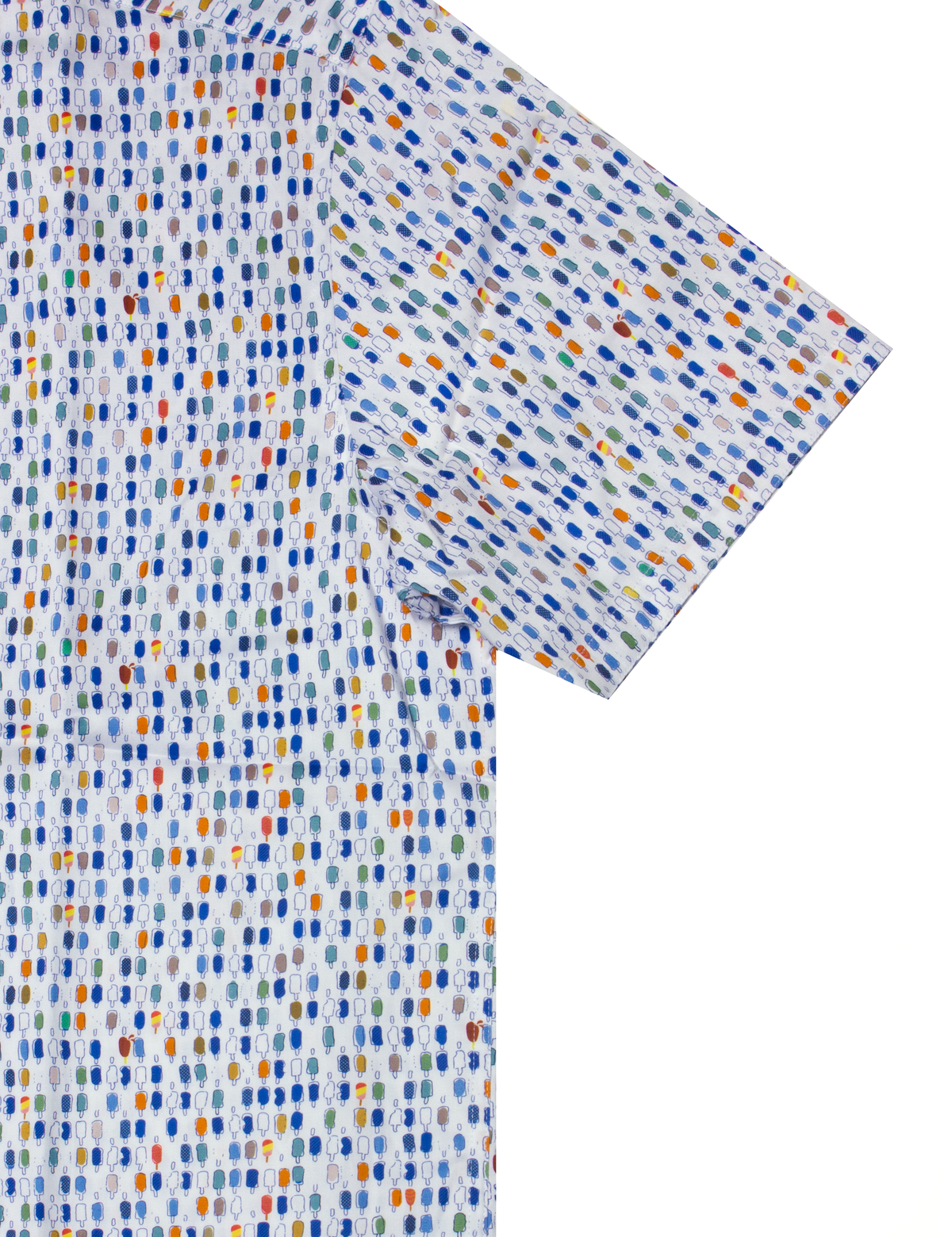 Ice Cream Print Silky Finish Relaxed Fit Short Sleeve Shirt