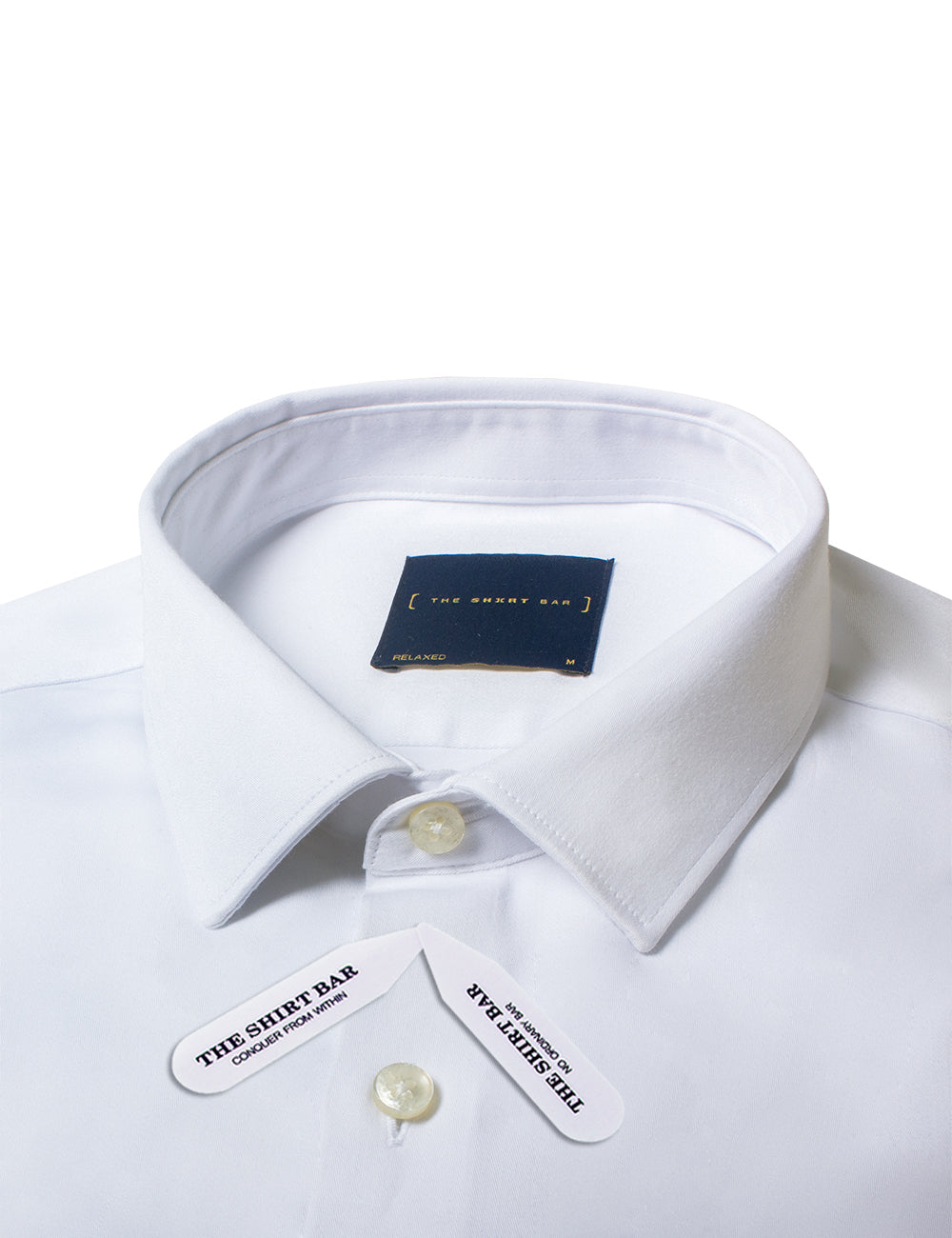 Solid White Twill Eco-ol Bamboo Stretch Relaxed Fit Short Sleeve Shirt