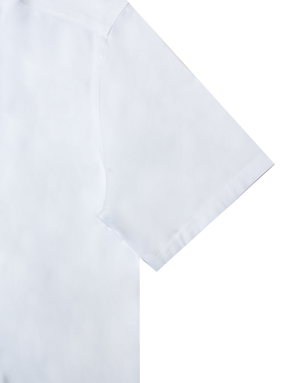 Solid White Twill Eco-ol Bamboo Stretch Relaxed Fit Short Sleeve Shirt
