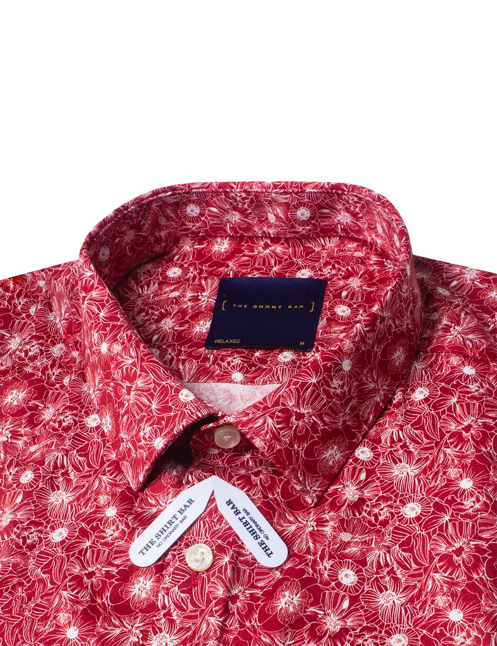 Red Flower Digital Print With Silky Finish Relaxed Fit Short Sleeve Shirt