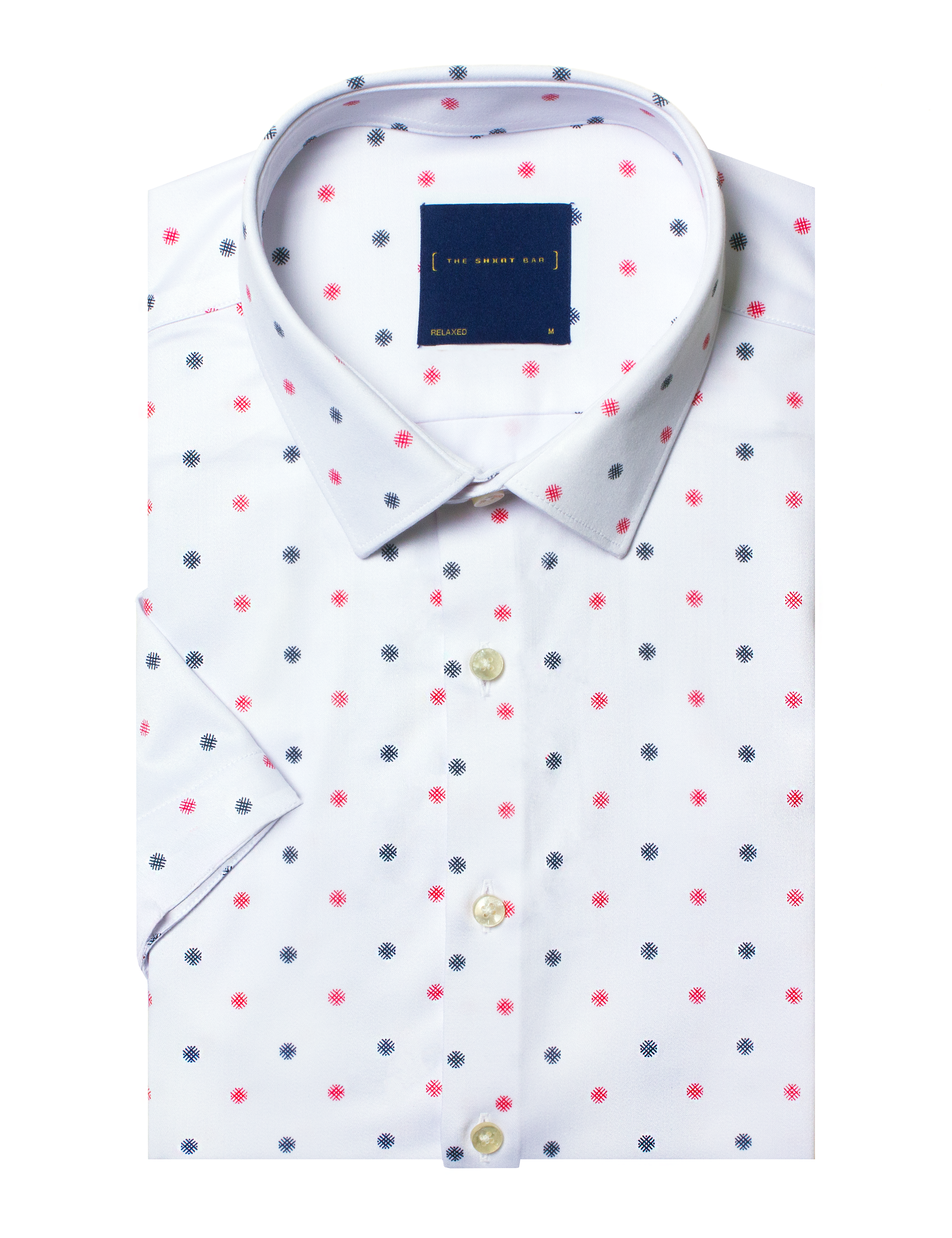 Stitch Dot Print Eco-ol Bamboo Relaxed Fit Short Sleeve Shirt
