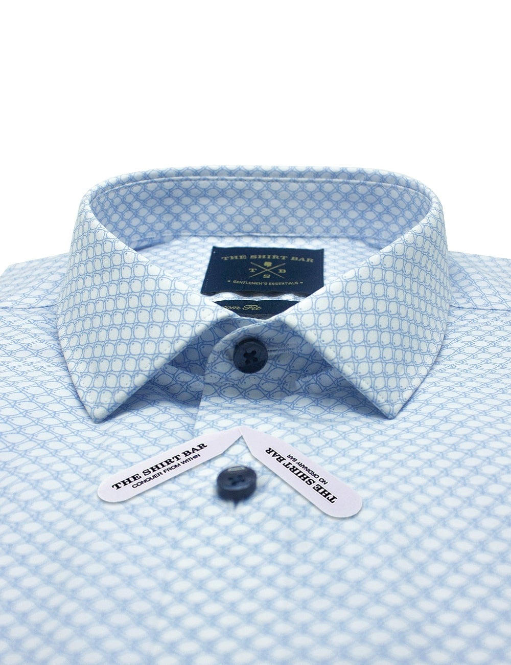 Blue Fish Print Custom Fit Short Sleeve Shirt
