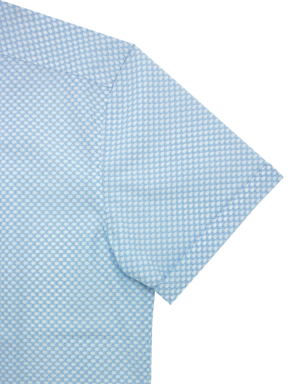Blue Fish Print Relaxed Fit Short Sleeve Shirt