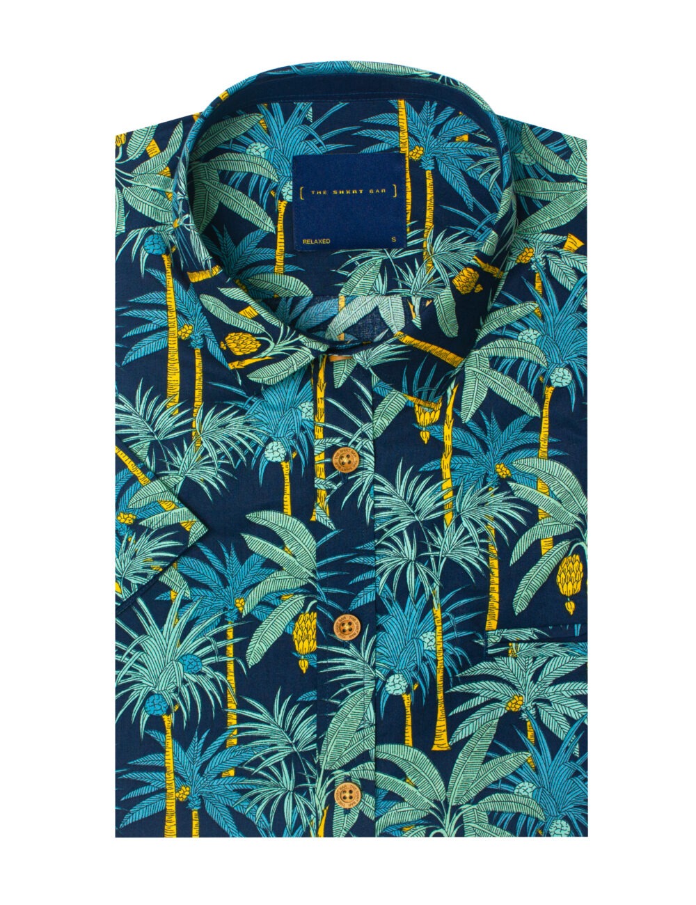 Tropical Print Relaxed Fit Short Sleeve Shirt