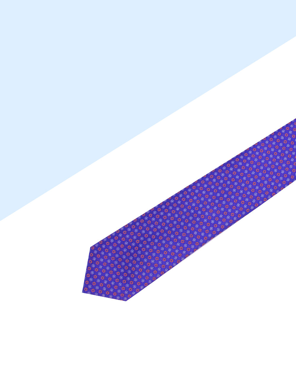 Royal Purple with Orange Floral Woven Necktie