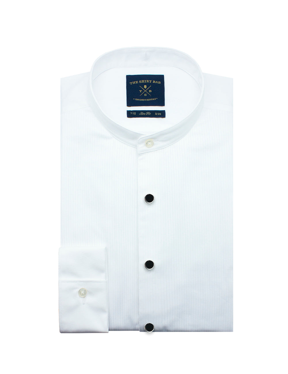 Black Enamel Concave in Silver Tuxedo Studs Set