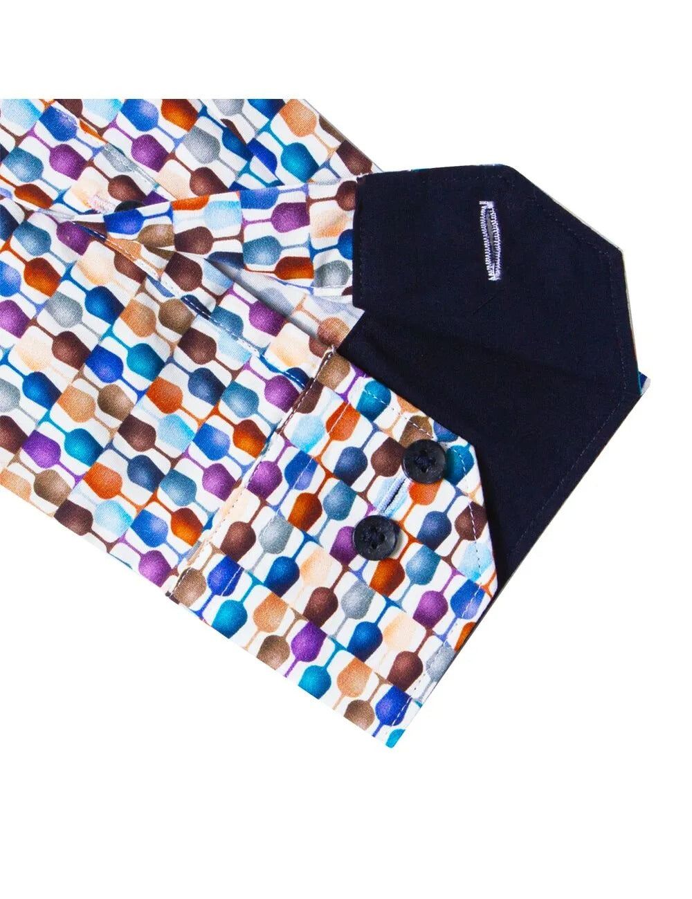 Blue Wine Glass Print Italian Fabric Slim Fit Silky Finish Shirt