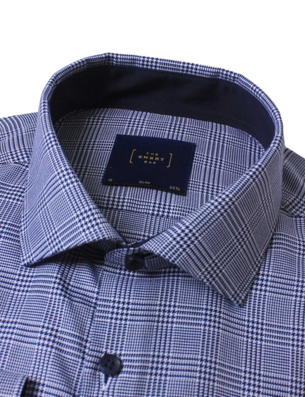 Navy Blue 100% Premium Cotton Checks Double-Ply Slim Fit Long Sleeve Shirt