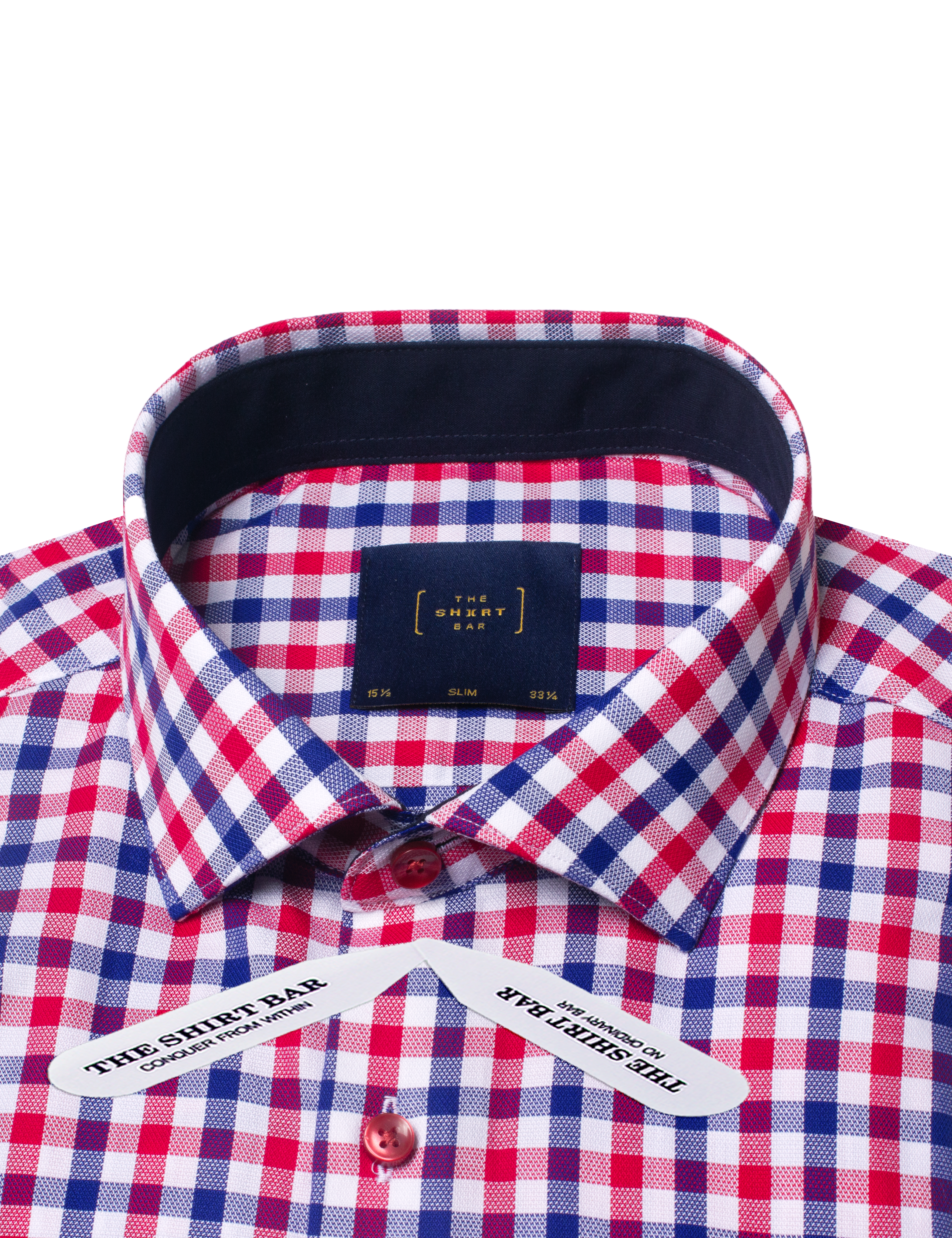 Red and Navy Blue Checks Slim Fit Shirt — The Shirt Bar