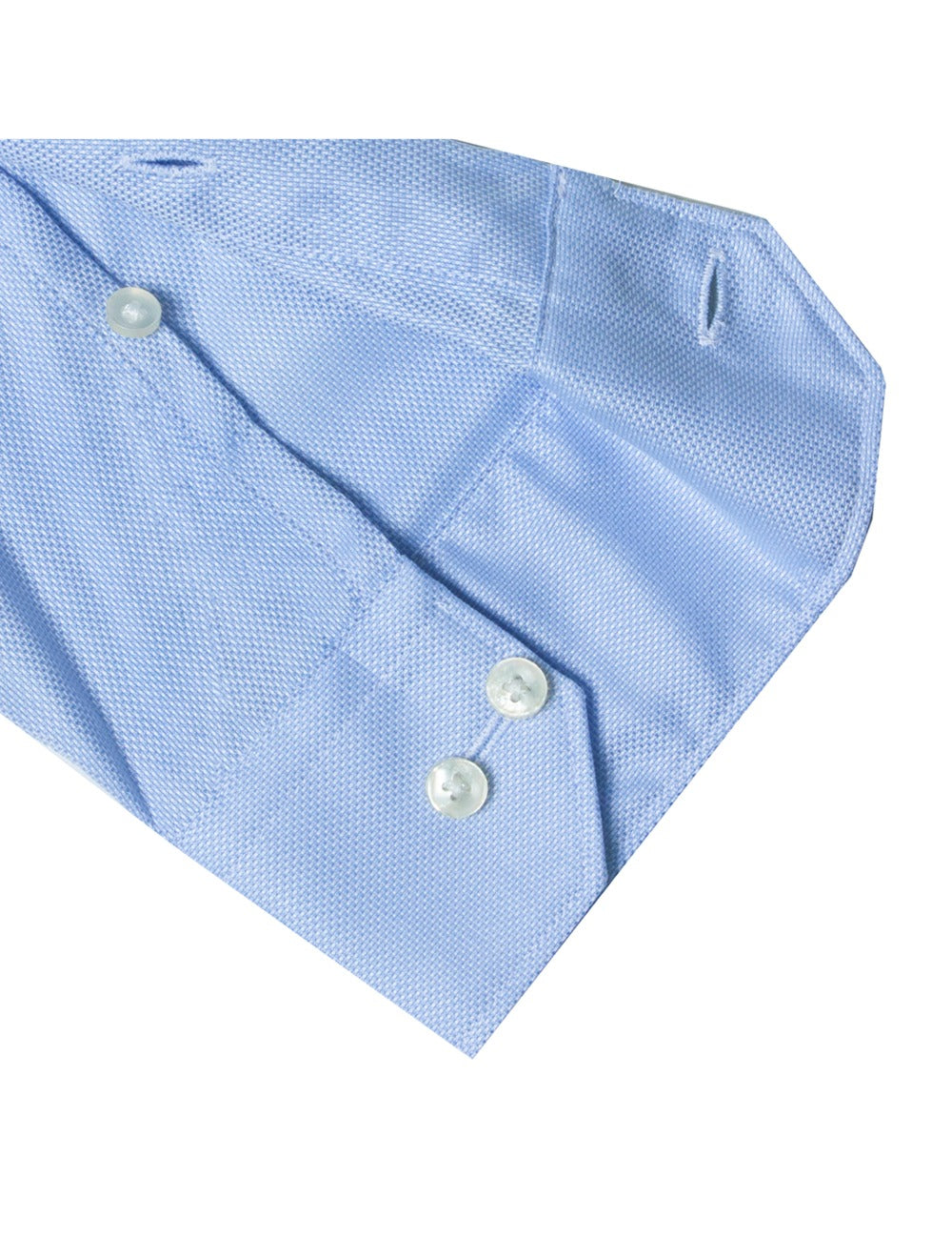 Solid Blue Dobby Wrinkle Free 2-Ply Slim Fit Shirt