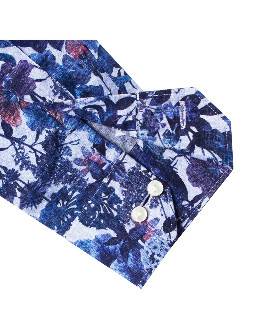 Blue Floral Print Italian Fabric Silky Finish Slim Fit Shirt