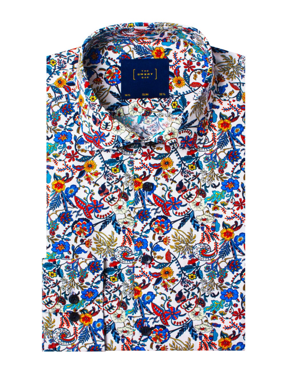 Multi-Coloured Floral Print Italian Fabric Silky Finish Slim Fit Shirt