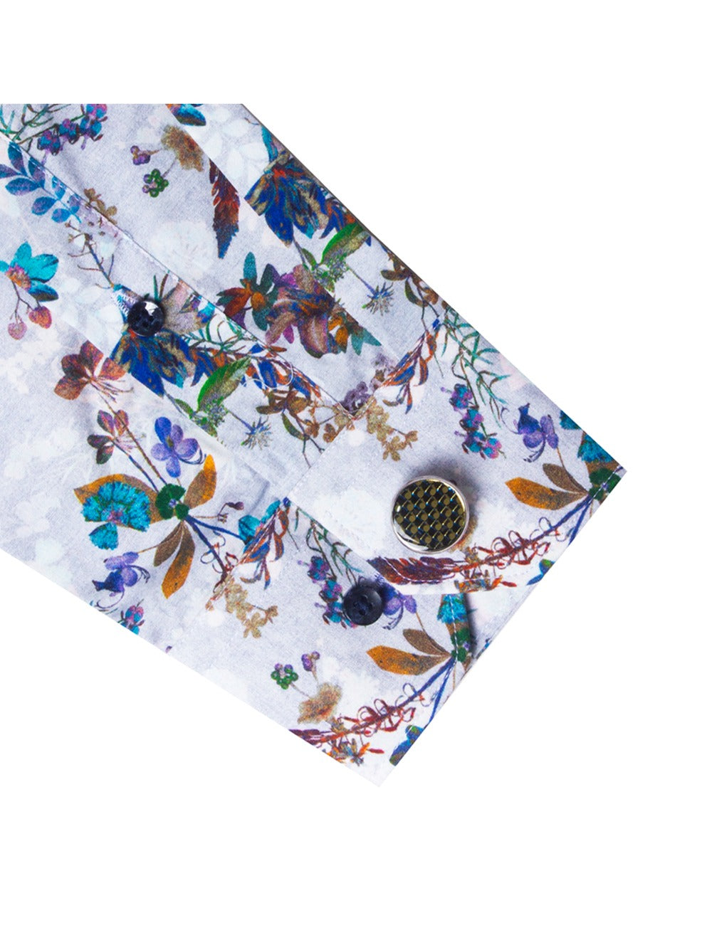 Multi-Coloured Garden Print Italian Fabric Slim Fit Silky Finish Shirt
