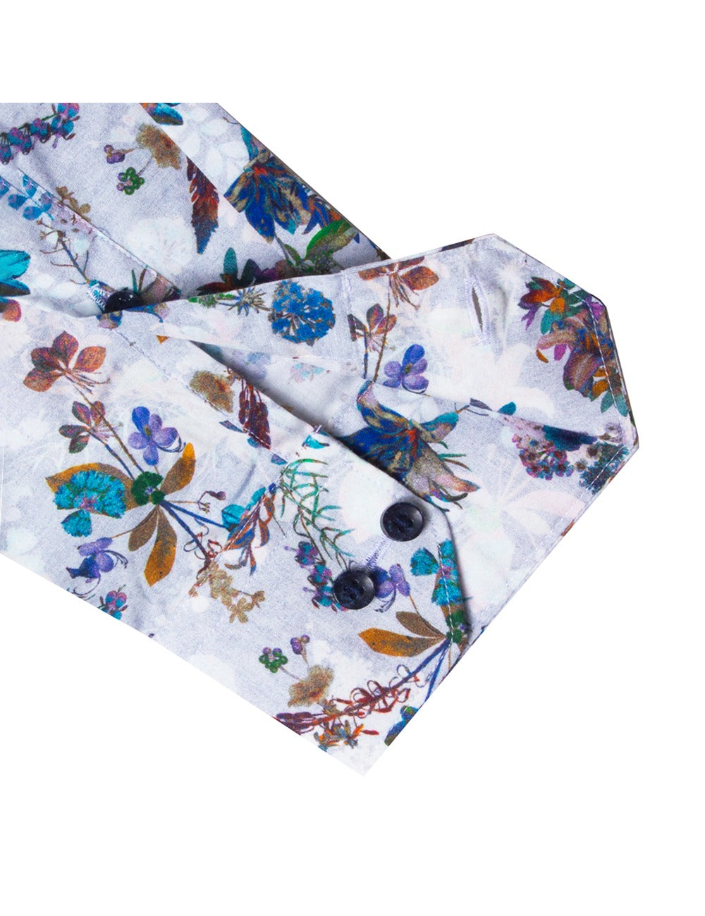 Multi-Coloured Garden Print Italian Fabric Slim Fit Silky Finish Shirt