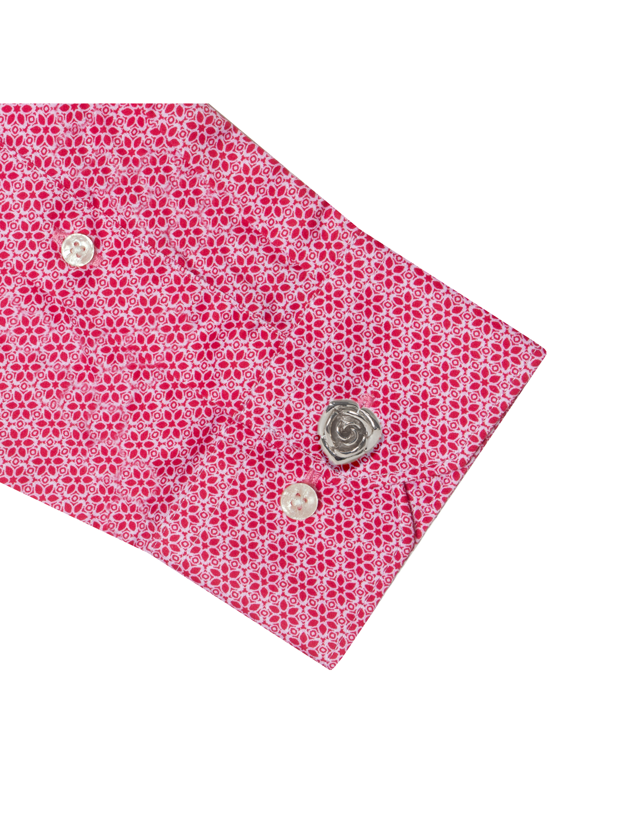 Red Peranakan Print Silky Finish Slim Fit Shirt — The Shirt Bar