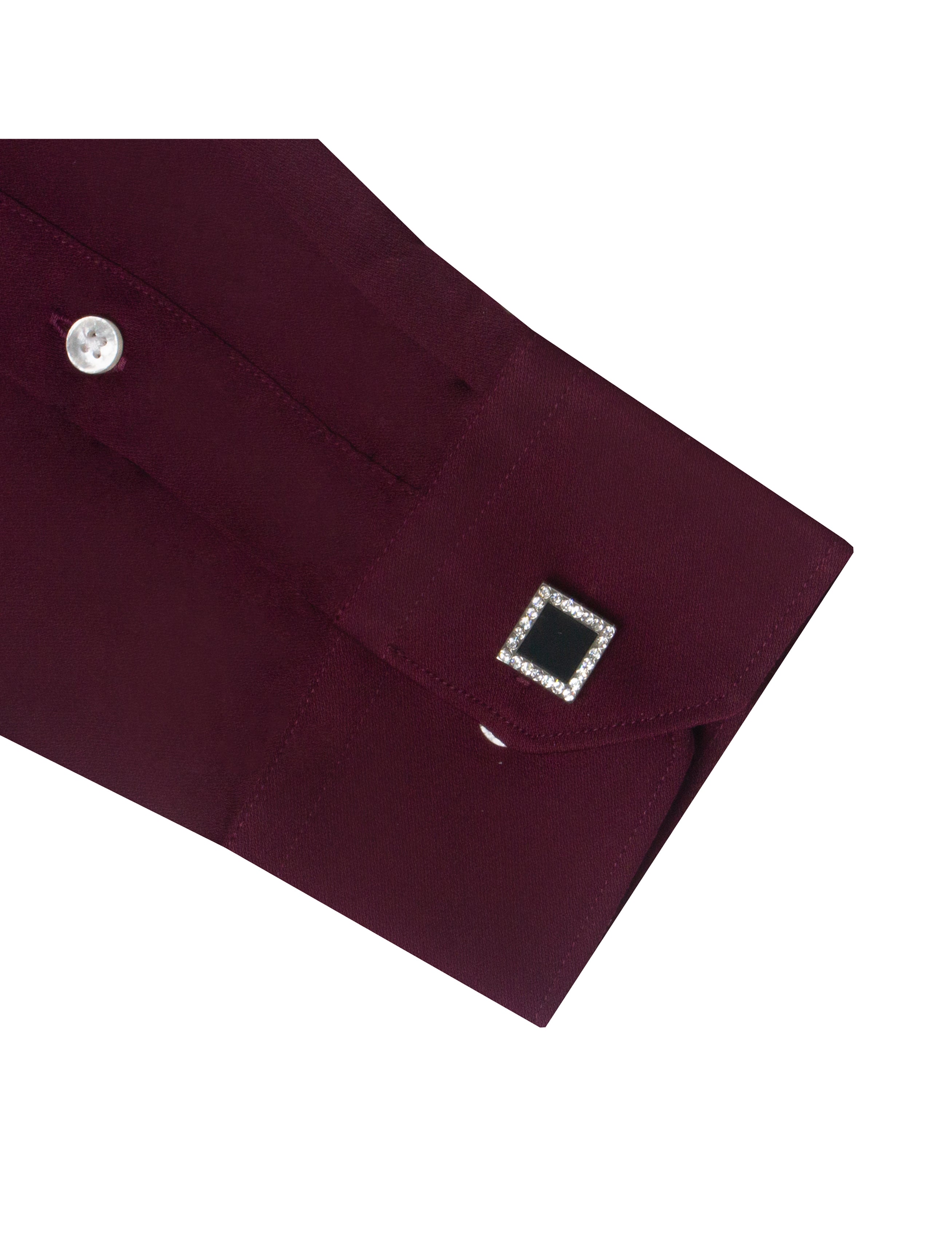Solid Maroon Eco-ol Bamboo Slim Fit Shirt
