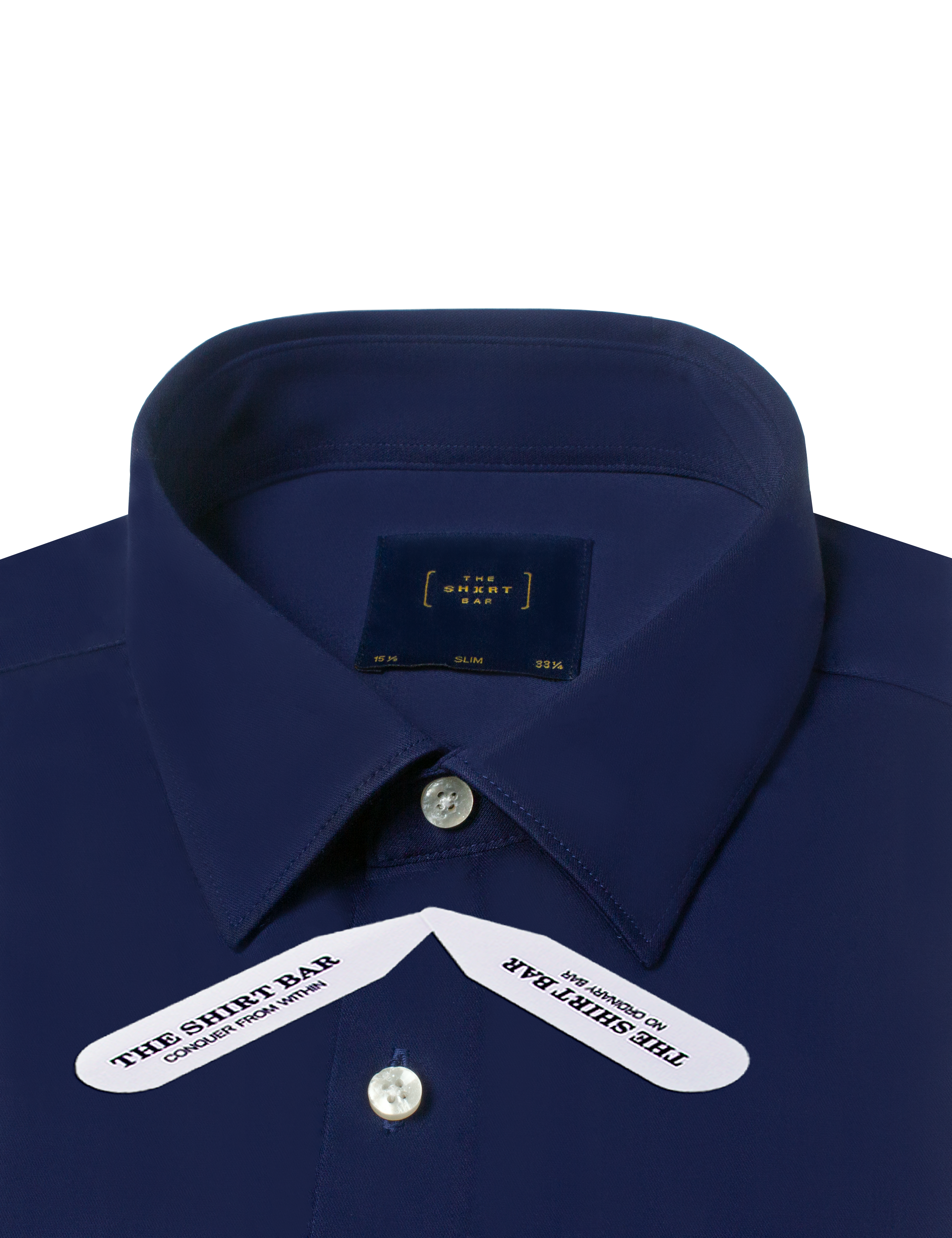 Solid Navy Blue Eco-ol Bamboo Slim Fit Shirt