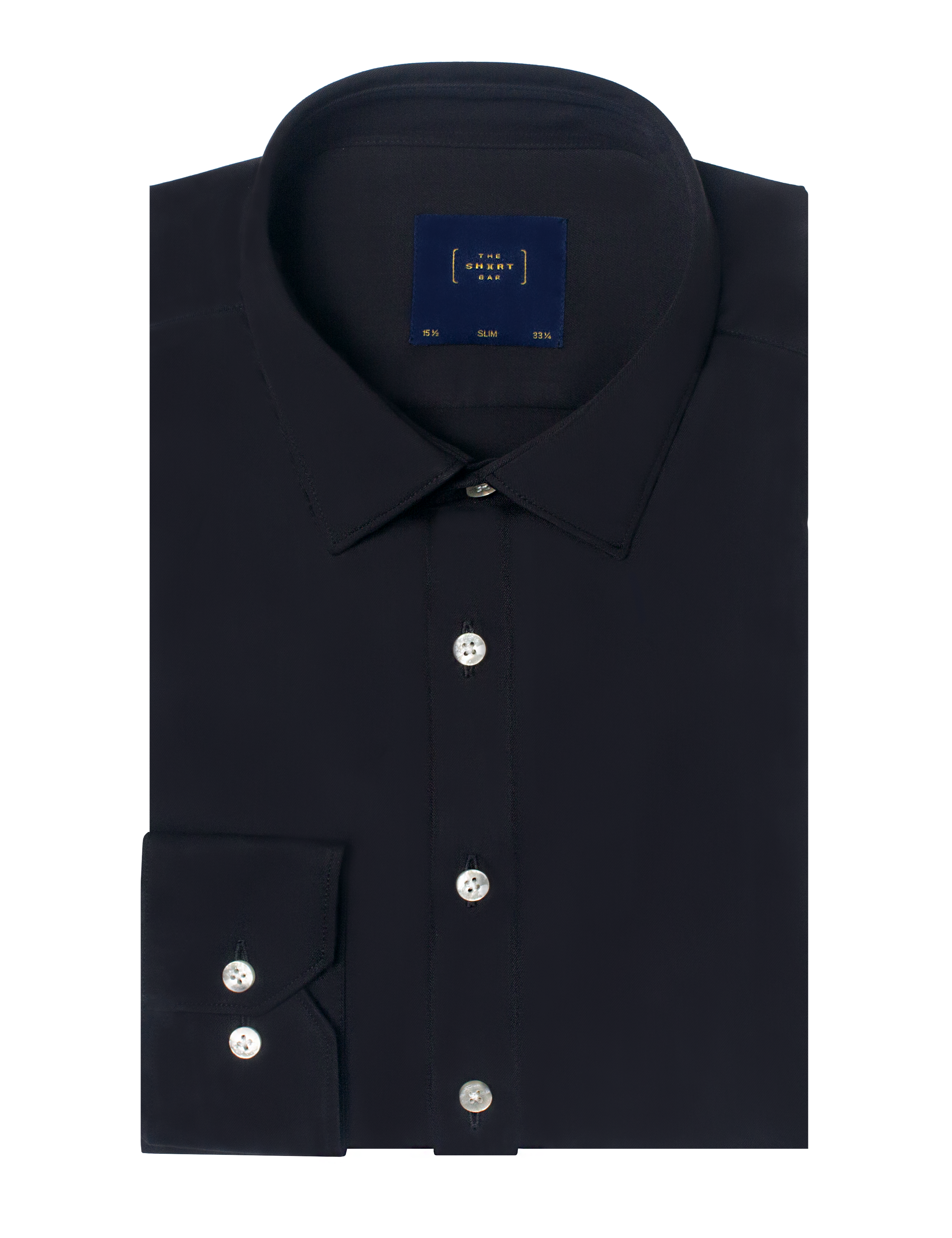 Solid Black Eco-ol Bamboo Slim Fit Shirt
