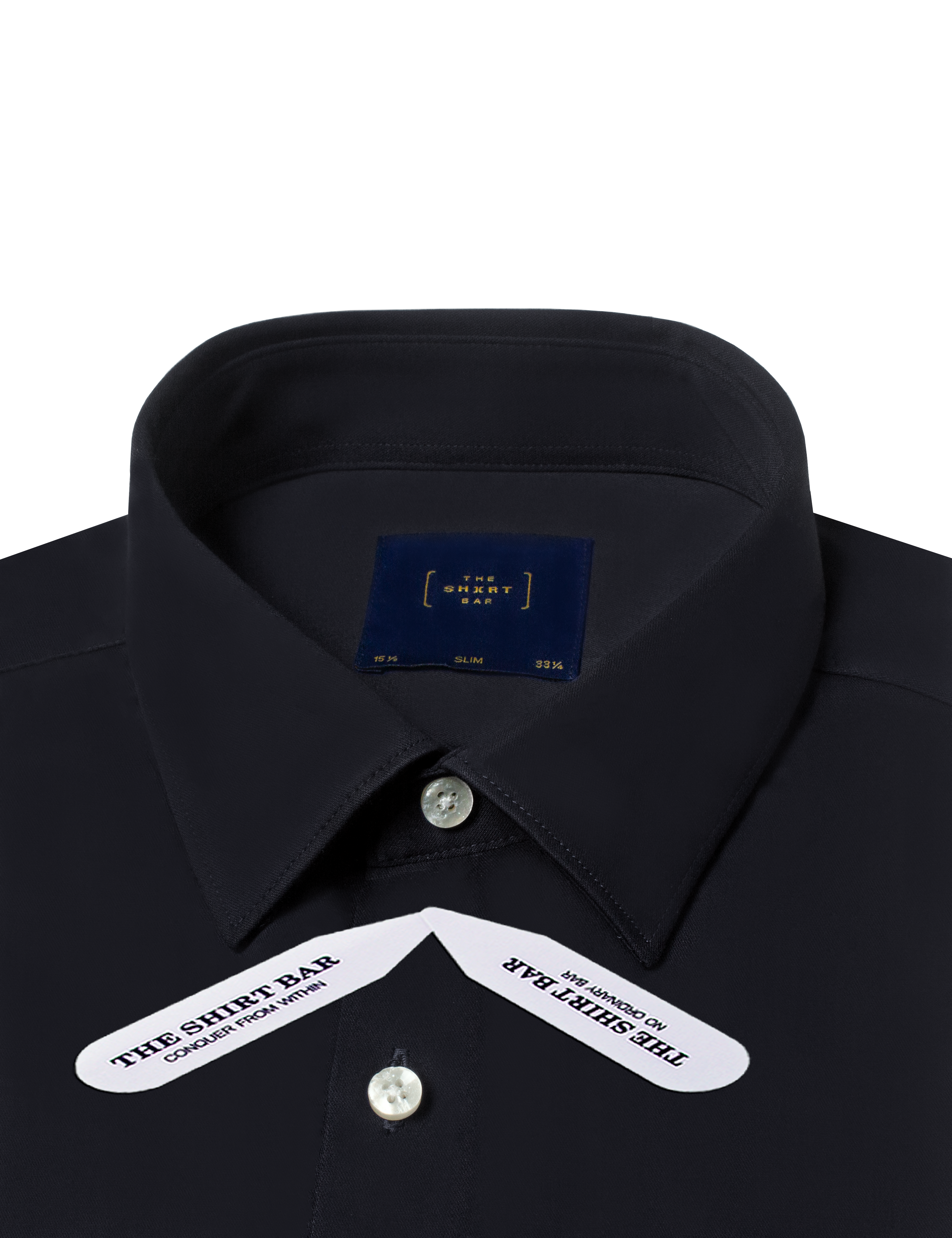 Solid Black Eco-ol Bamboo Slim Fit Shirt