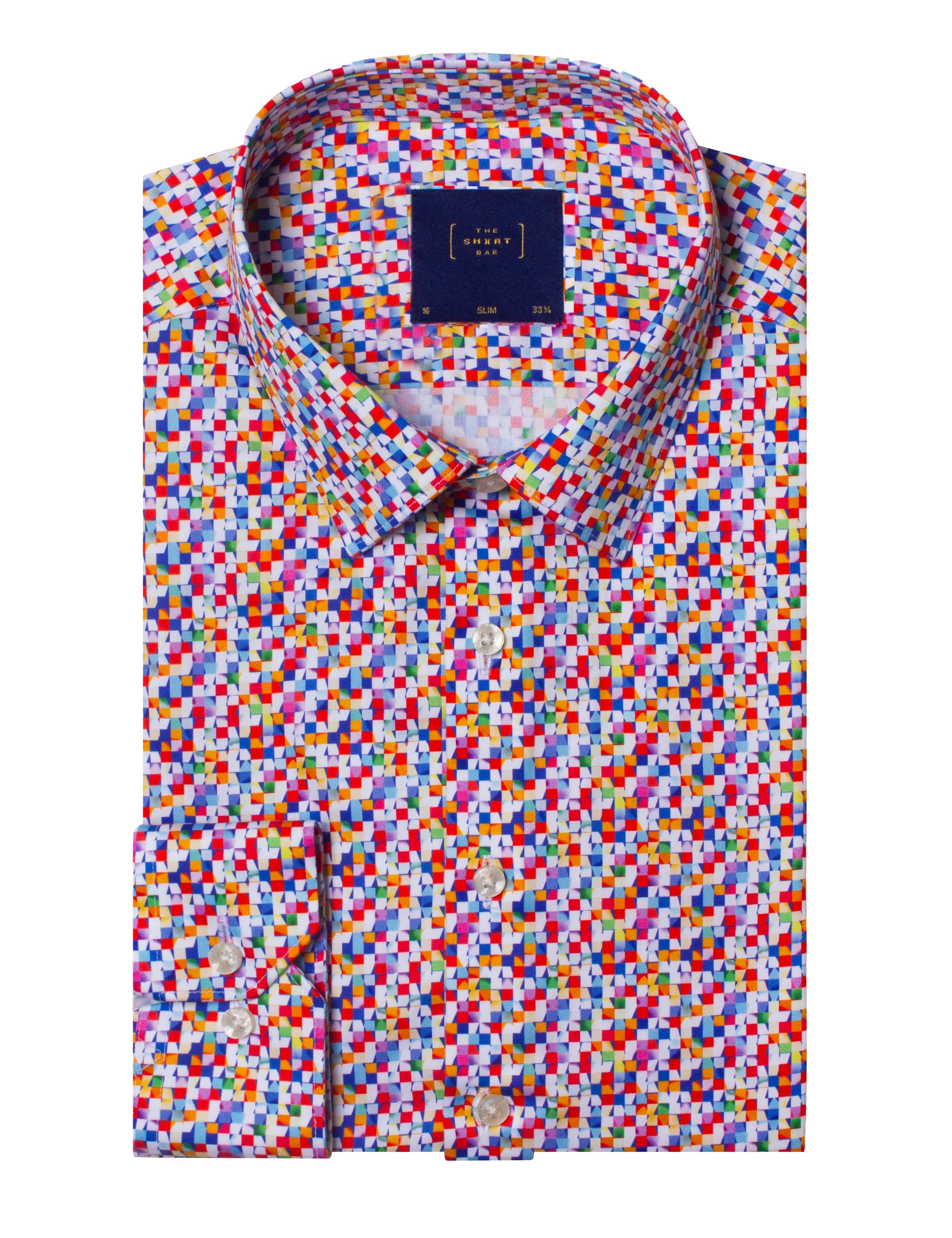 Multi Color Block Print With Silky Finish Slim Fit Shirt