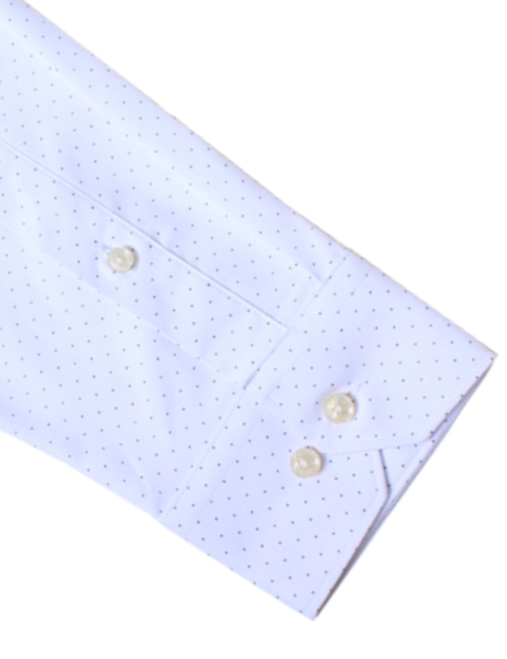 White with Black Polka Dots Print Eco-ol Bamboo Stretch Slim Fit Long Sleeve Shirt