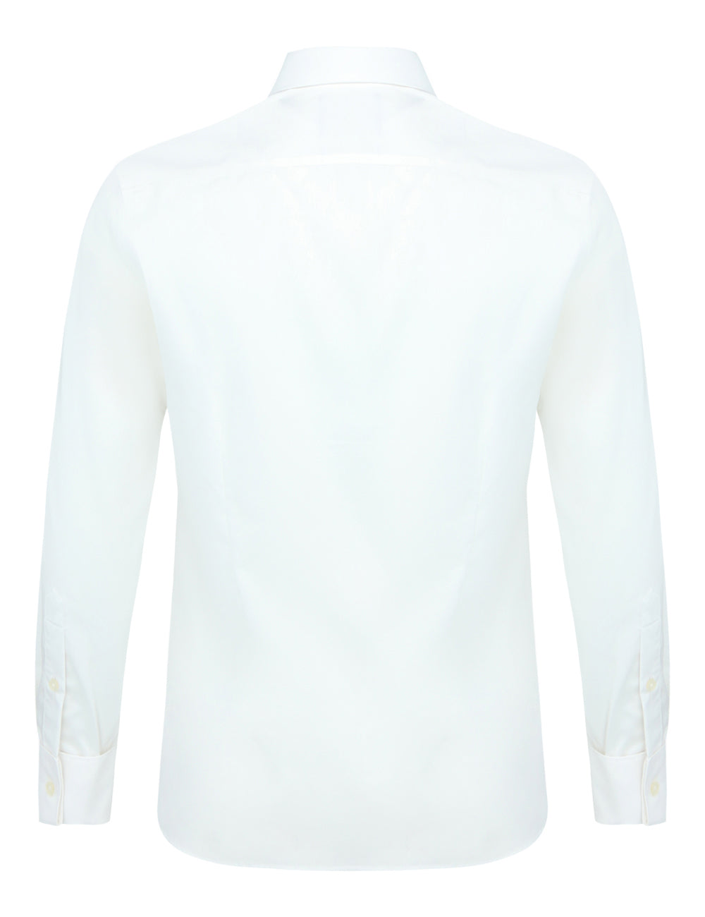 Everyday Shield Collection: Solid White Easy Care Double Cuff  Slim Fit Long Sleeve Shirt