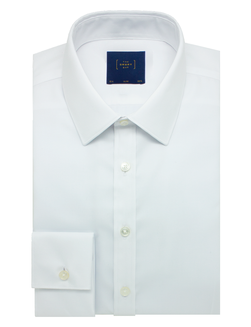 Everyday Shield Collection: Solid White Easy Care Double Cuff  Slim Fit Long Sleeve Shirt